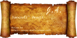 Jancsó Anett névjegykártya